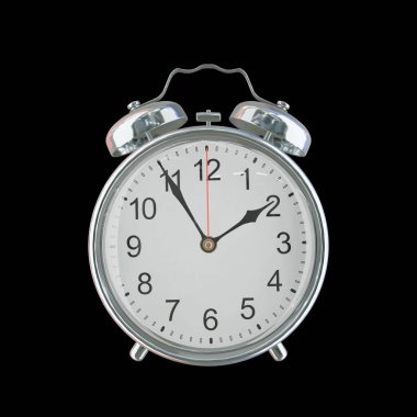 01: 55 AM veya PM Vintage Çelik Alarm Saati