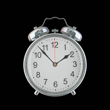 01: 53 AM veya PM Vintage Çelik Alarm Saati