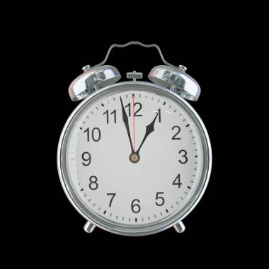 00: 58 AM veya PM Vintage Çelik Alarm Saati