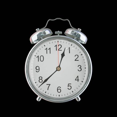 12: 38 AM veya PM Vintage Çelik Alarm Saati