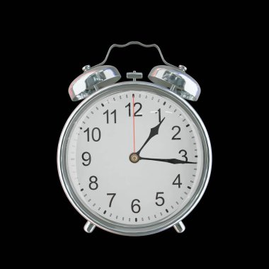 01: 16 AM veya PM Vintage Çelik Alarm Saati