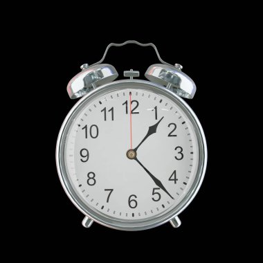 01: 23 AM veya PM Vintage Çelik Alarm Saati