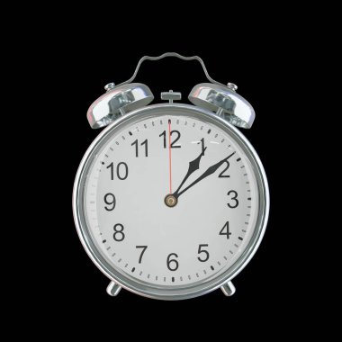 01: 09 AM veya PM Vintage Çelik Alarm Saati