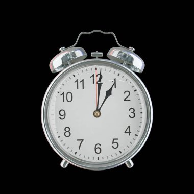 01: 01 AM veya PM Vintage Çelik Alarm Saati