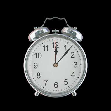12: 07 AM veya PM Vintage Çelik Alarm Saati