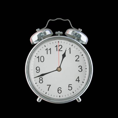 Saat 12: 42 veya PM Vintage Çelik Alarm Saati