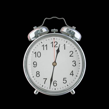 12: 32 veya PM Vintage Çelik Alarm Saati