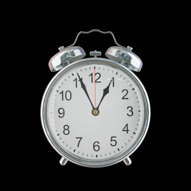 12: 56 AM veya PM Vintage Çelik Alarm Saati