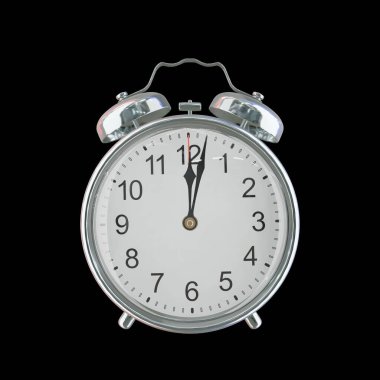 12: 02 AM veya PM Vintage Çelik Alarm Saati