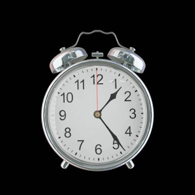 01: 24 AM veya PM Vintage Çelik Alarm Saati