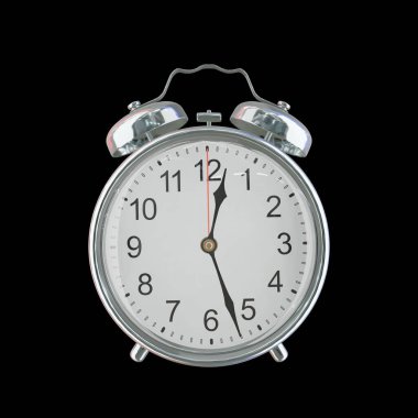 Saat 12: 27 veya PM Vintage Çelik Alarm Saati