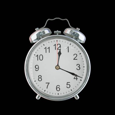 Saat 12: 19 ya da PM Vintage Çelik Alarm Saati