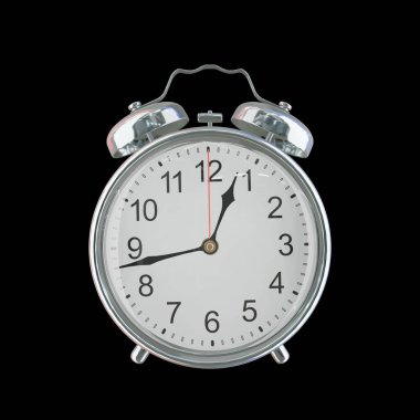 12: 43 AM veya PM Vintage Çelik Alarm Saati