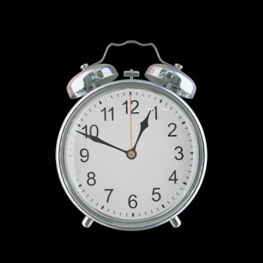 12: 49 AM veya PM Vintage Çelik Alarm Saati