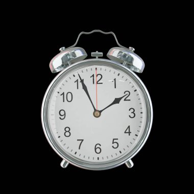 01: 56 AM veya PM Vintage Çelik Alarm Saati