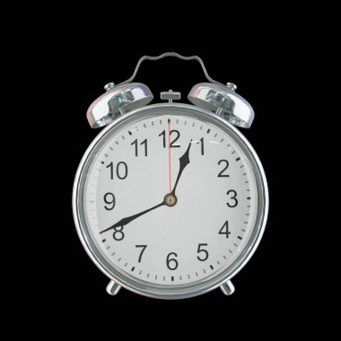 Saat 12: 41 veya PM Vintage Çelik Alarm Saati