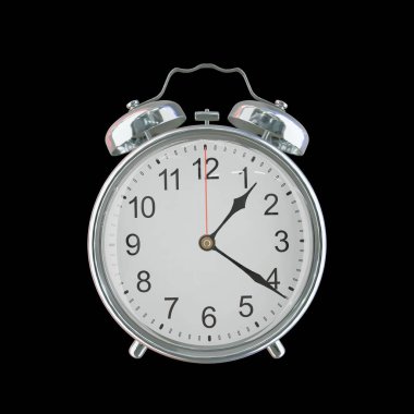 01: 21 AM veya PM Vintage Çelik Alarm Saati