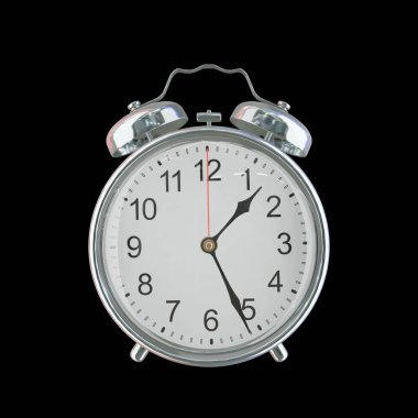 01: 26 AM veya PM Vintage Çelik Alarm Saati