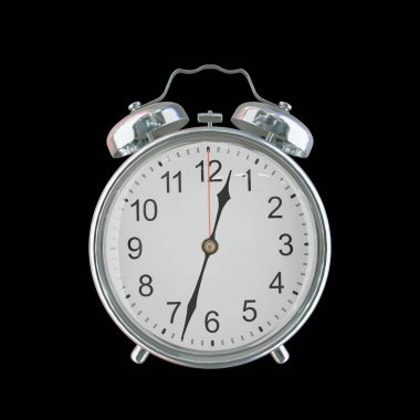 12: 33 AM veya PM Vintage Çelik Alarm Saati