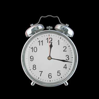 Saat 12: 17 ya da PM Vintage Çelik Alarm Saati