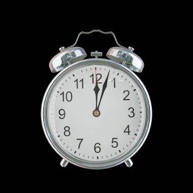 12: 03 AM or PM Vintage Çelik Alarm Saati