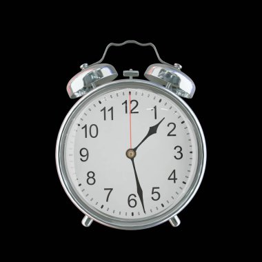 01: 28 AM veya PM Vintage Çelik Alarm Saati