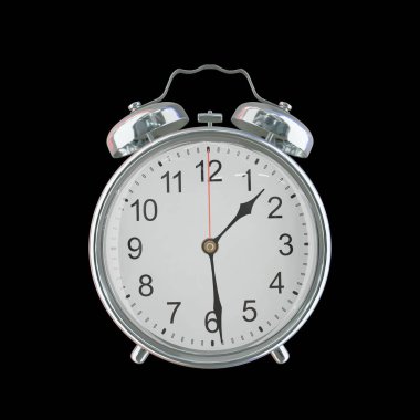 01: 29 AM veya PM Vintage Çelik Alarm Saati