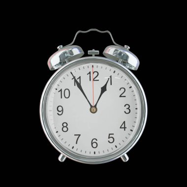 12: 55 AM or PM Vintage Çelik Alarm Saati