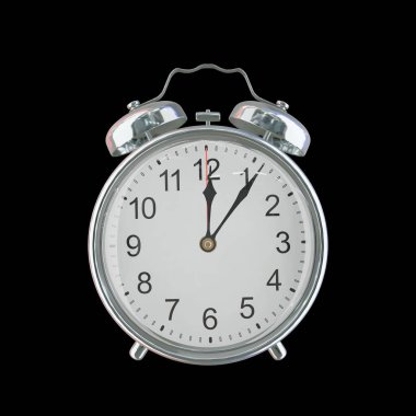 12: 06 AM veya PM Vintage Çelik Alarm Saati