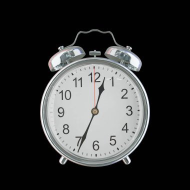 12: 34 AM veya PM Vintage Çelik Alarm Saati