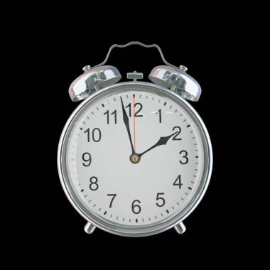 01: 58 AM veya PM Vintage Çelik Alarm Saati