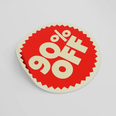 Kırmızı etiket etiketinde% 90 indirim