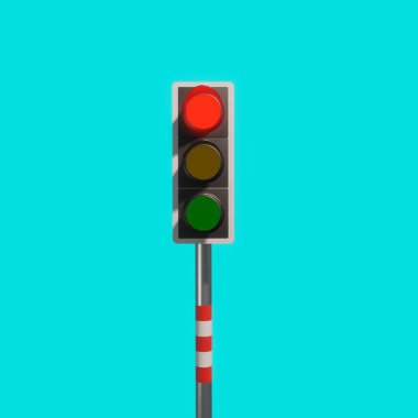 3D Kırmızı, Sarı ve Yeşil Işık ile trafik ışığı oluşturdu