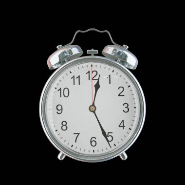 12: 26 AM veya PM Vintage Çelik Alarm Saati