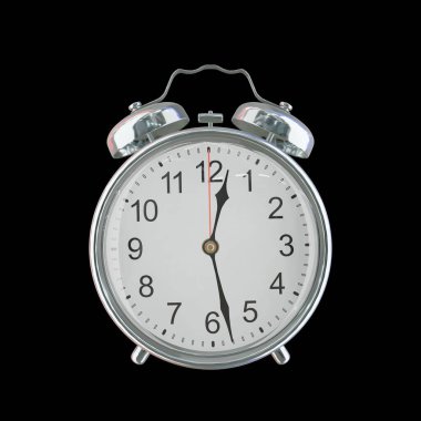 12: 28 AM veya PM Vintage Çelik Alarm Saati