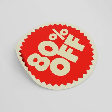 Kırmızı etiket etiketinde% 80 indirim
