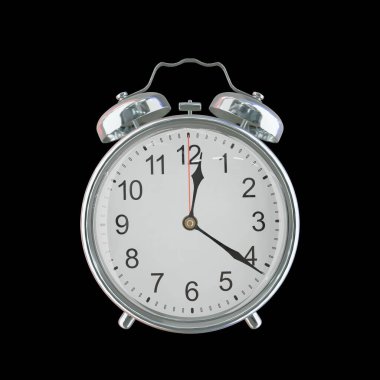 Gece 12: 21 'de veya PM Vintage Çelik Alarm Saati