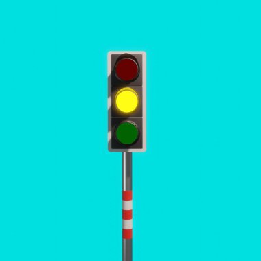 3D Kırmızı, Sarı ve Yeşil Işık ile trafik ışığı oluşturdu