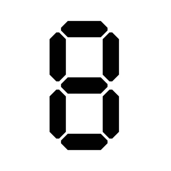 Dijital 7-Parça numarası Beyaz Arkaplan ile siyah renkte 8 gösteriliyor