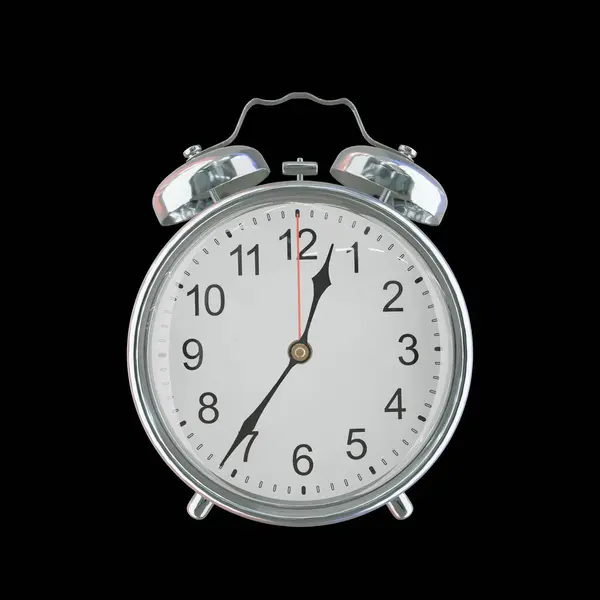 12: 36 AM veya PM Vintage Çelik Alarm Saati