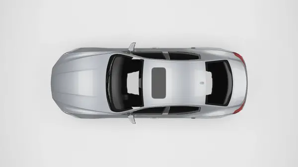 Süper araba sinematik kamera açılı koyu arkaplan, beyaz spor araba farları karanlıkta yanıp sönüyor, süper araba film manzaralı.