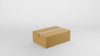 3D Karton Kutu Animasyon Uyarı Konfeti ile Yeni Bir Şey