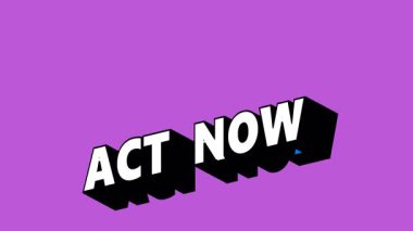 Renk Değiştiren Arkaplan ile Grafiti Biçiminde ACT Now Metni