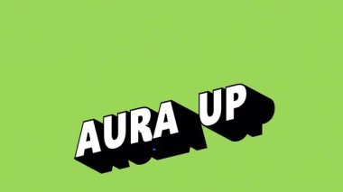 Renk Değiştiren Arkaplan ile Graffiti Biçimli AURA UP Metni