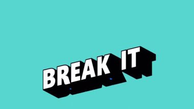 Renk Değiştiren Arkaplan ile Graffiti Biçiminde BREAK IT Metni