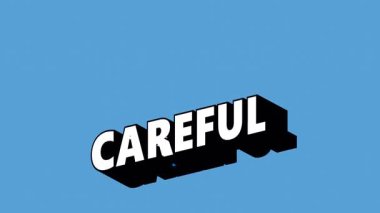 Renk Değiştiren Arkaplan ile Graffiti Biçiminde CAREFUL Metni