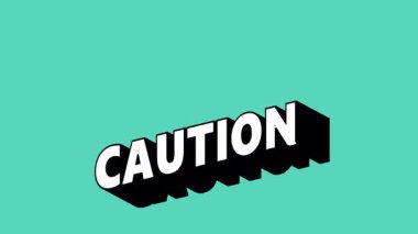 Renk Değiştiren Arkaplan ile Graffiti Biçiminde CAUTION Metni