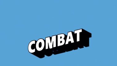 Renk Değiştiren Arkaplan ile Graffiti Biçiminde COMBAT Metni