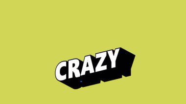 Renk Değiştiren Arkaplan ile Graffiti Biçiminde CRAZY Metni