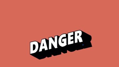 Renk Değiştiren Arkaplan ile Graffiti Biçiminde DANGER Metni